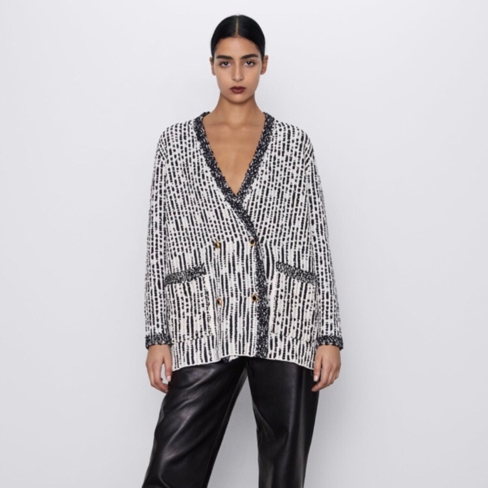 ✨⚡️💥 LAST DAY💥⚡️✨ NWT ZARA Tweed Cardigan - Picture 1 of 4